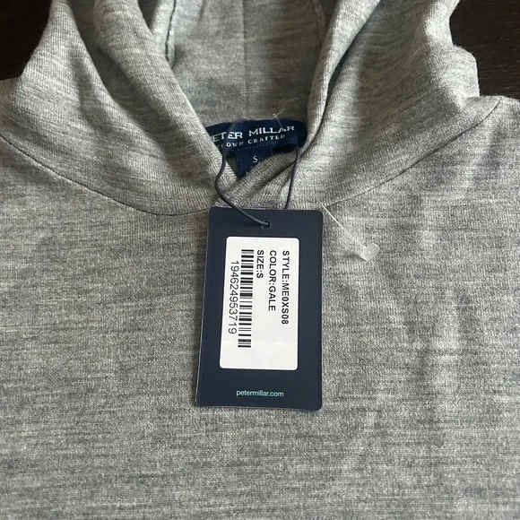NWT Peter Millar Gray hoodie Sweater custom crafted merino wool new small men’s